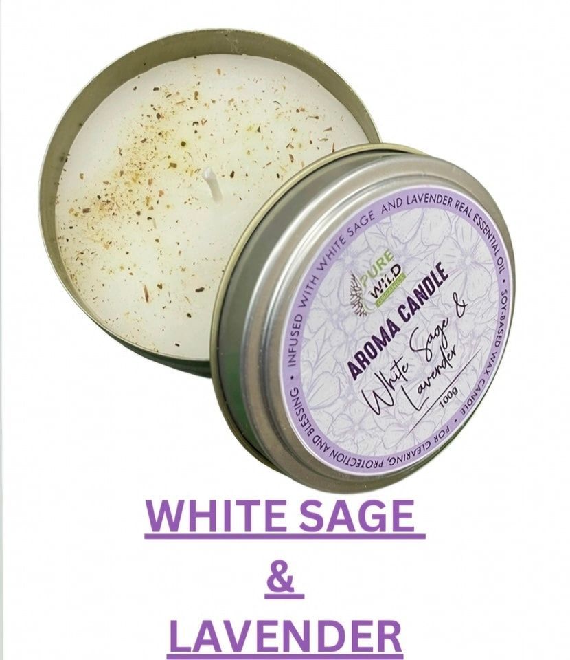 White Sage &amp; Lanvander Candle