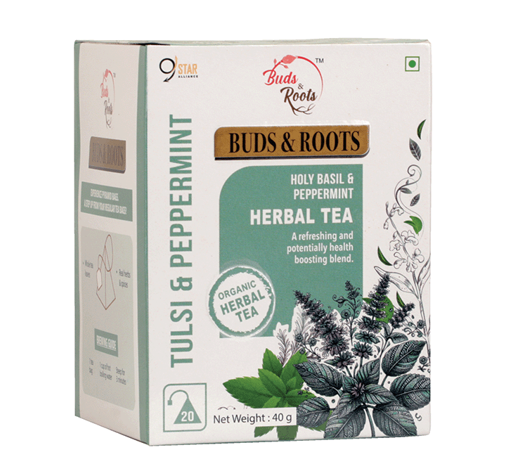 Buds and Roots Tulsi Peppermint Tea 20 bags