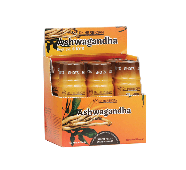 Dr.Herbician Ashwagandha Single Shots 50 ml case of (6 pieces)