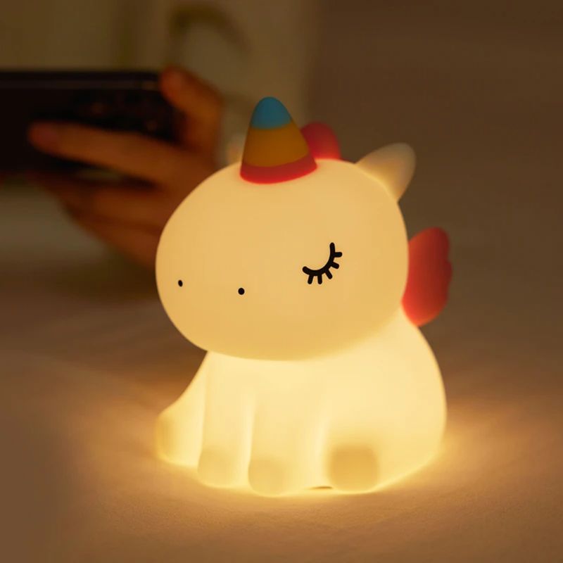 Cute Silicone Sleeping Unicorn Night Light Rechargeable
