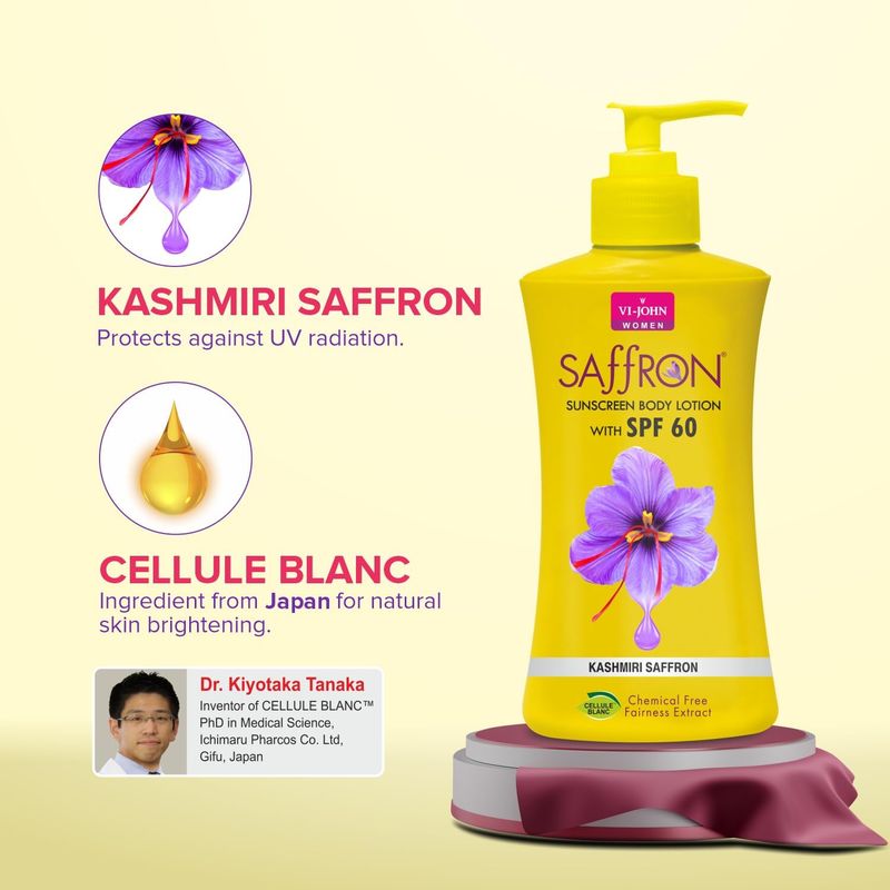 VI-JOHN Saffron Sunscreen Body Lotion with SPF 60 - $47TT