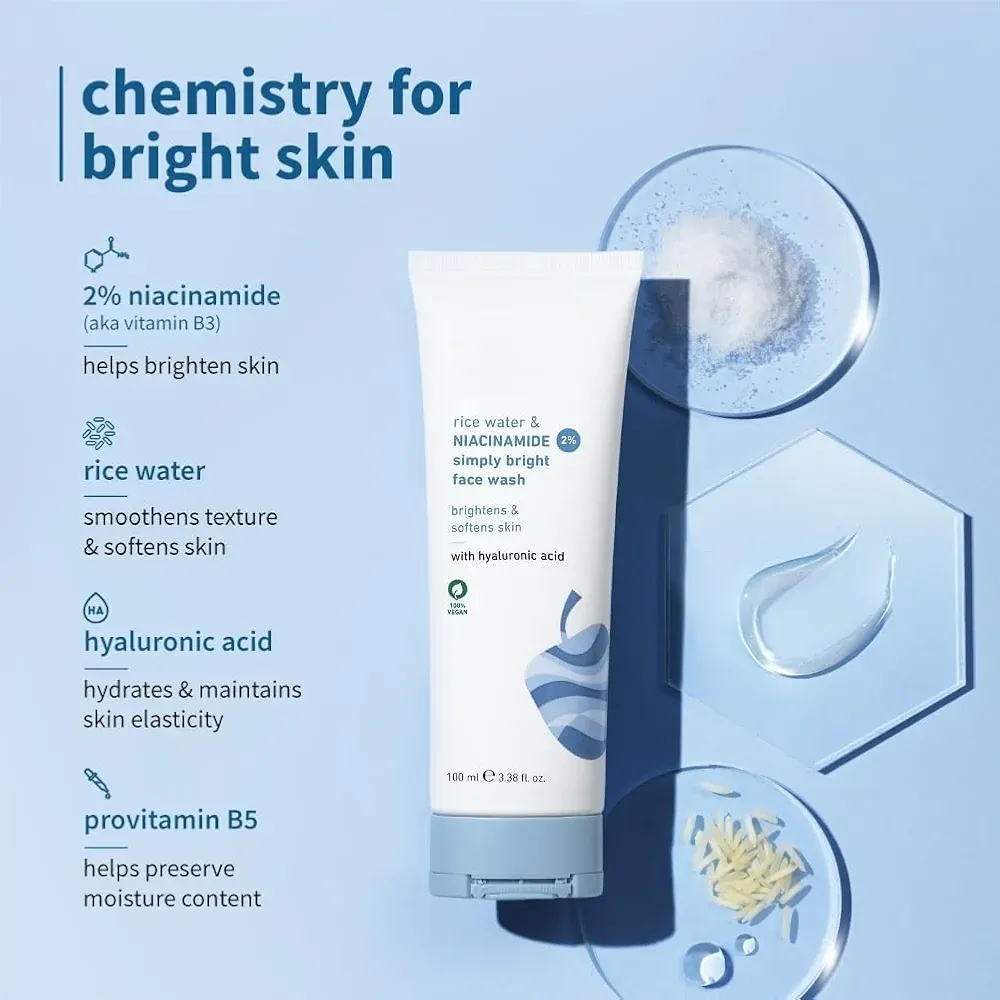 Plum Rice Water &amp; Niacinamide 2% Simply Bright Face Wash