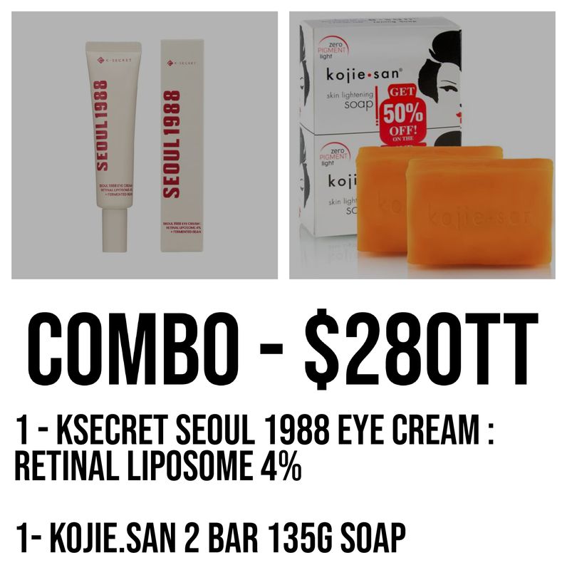 1 - KSECRET SEOUL 1988 Eye Cream : Retinal Liposome 4% / 1 - Kojie.san 2 bar 135g soap