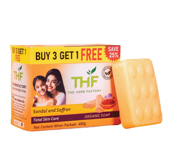 THF Sandal &amp; Saffron soap 100g x 4 BATH SOAPS