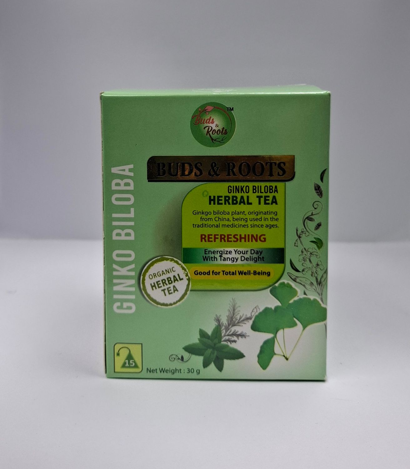 BUDS &amp; ROOTS GINKO BILOBA GREEN TEA