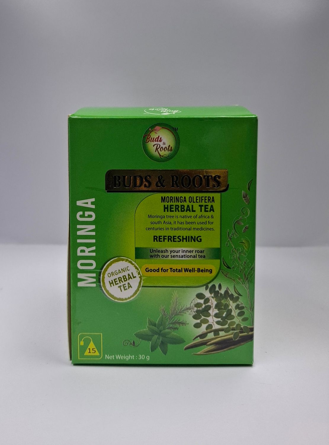 BUDS &amp; ROOTS MORINGA GREEN TEA