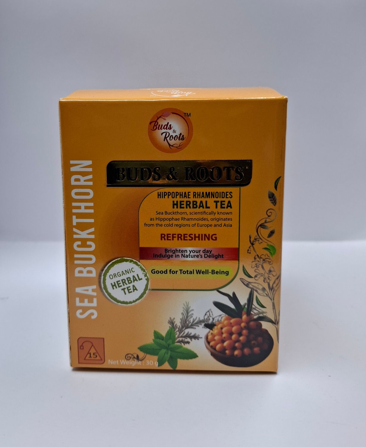 BUDS &amp; ROOTS SEA BUCKTHORN GREEN TEA