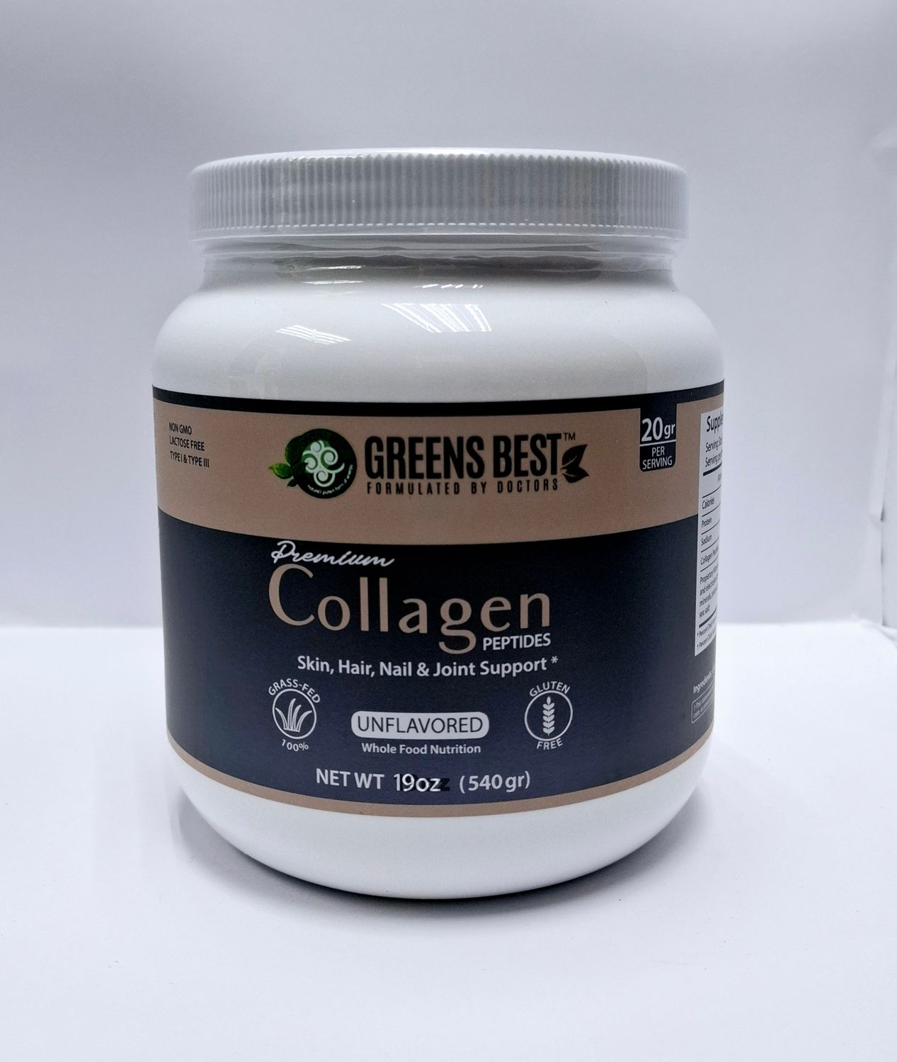 Greens Best Premium Collagen Peptides 540g (Unflavored) - Black Label