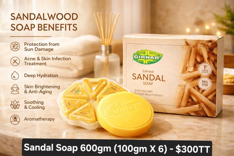 Girnar Sandalwood Soap 600mg - (100gm X 6)
