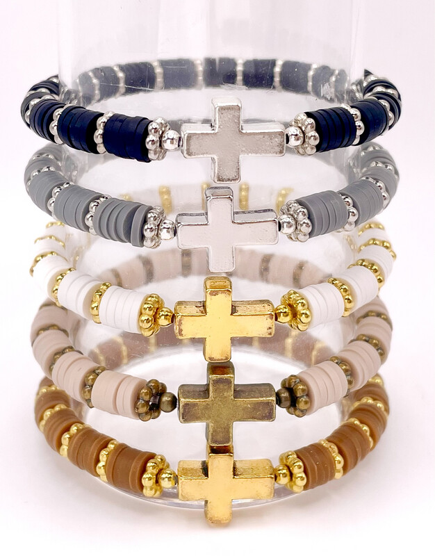 Antique Style Metal Cross Bracelet