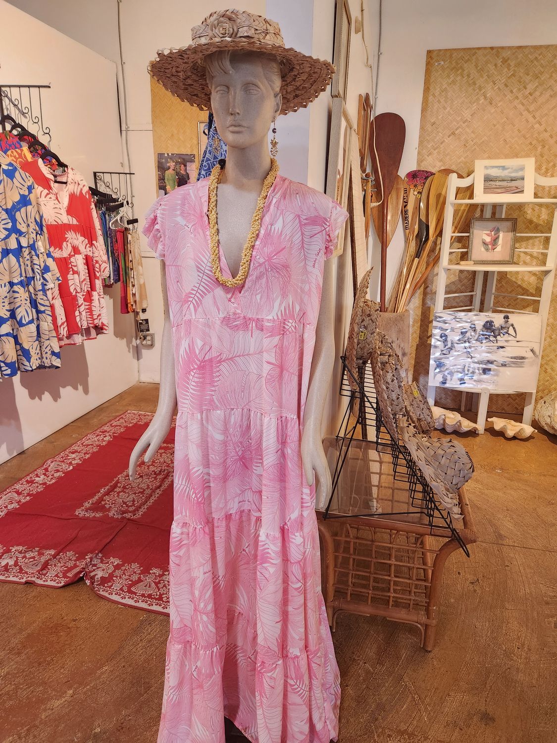Aloha Tahiti long dress pink