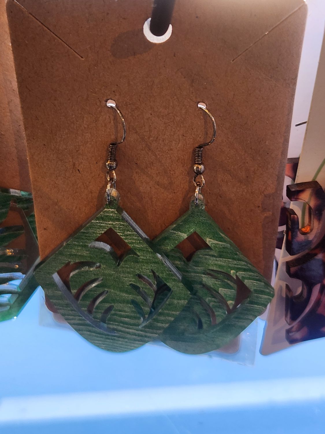 Monstera earrings