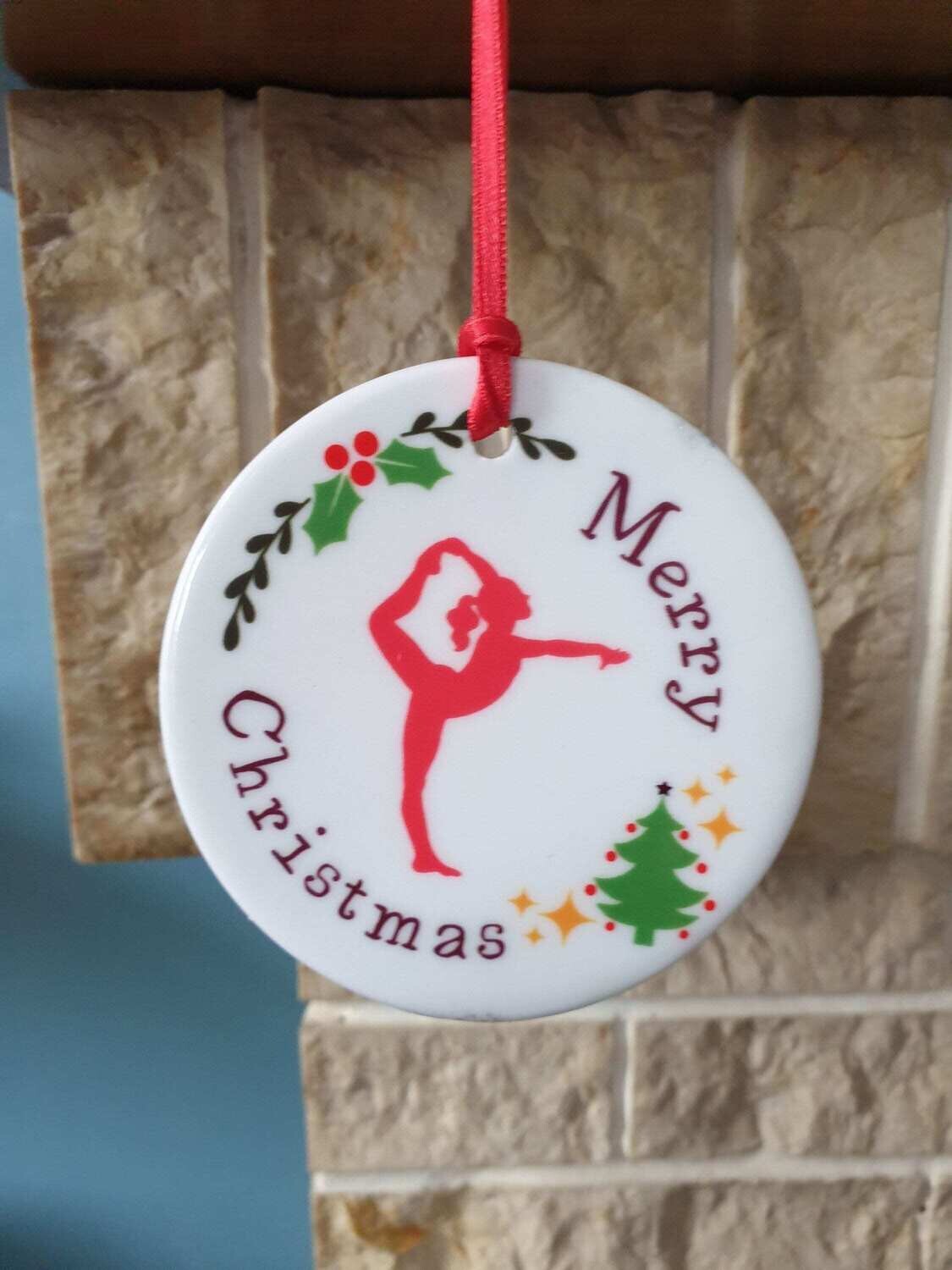 Gymnastics Christmas tree decoration with   Gymnast Christmas design