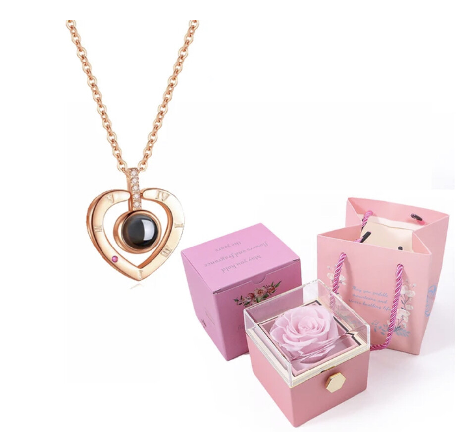 100 languages I love you projection necklace