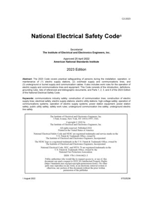 IEEE C2-2023 National Electrical Safety Code NESC
STANDARD