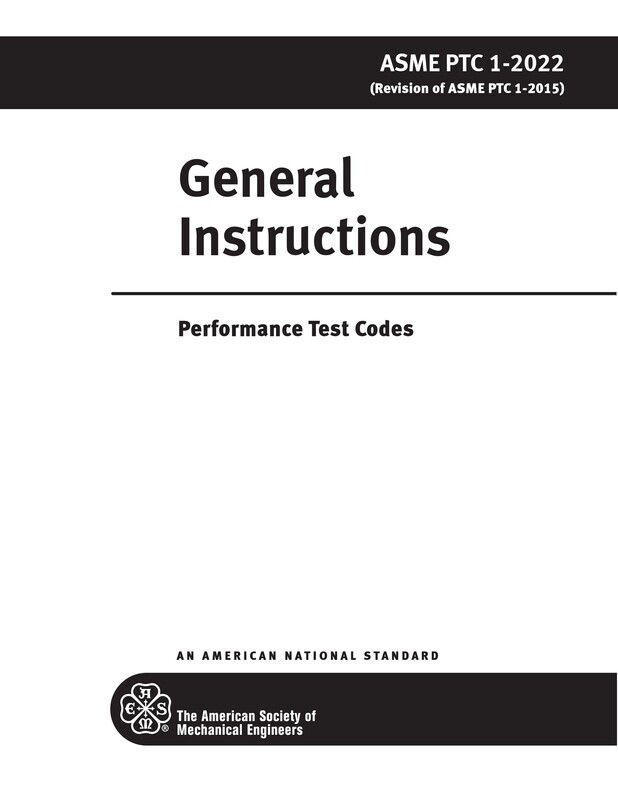 ASME PTC 1-2022 General Instructions STANDARD
