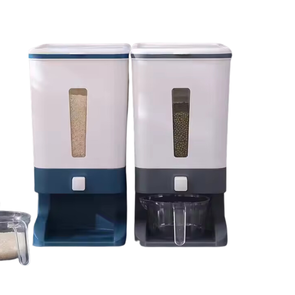 Rice Dispenser – Large Capacity, Easy Dosing &amp; Measuring Cup