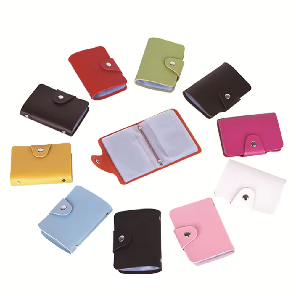 Premium PU Leather Card Holder with 24 Pockets