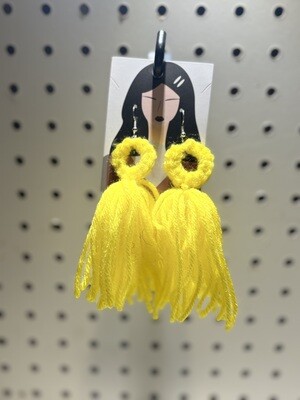 Crochet RoundTop Tassel Earrings