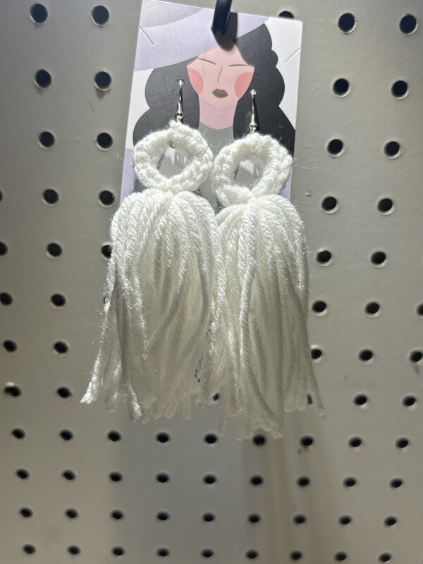 Crochet RoundTop Tassel Earrings