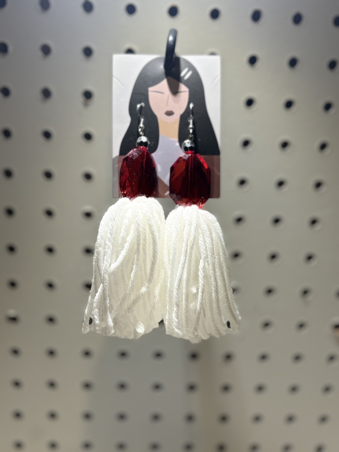 Crochet Bead Tassel Earrings