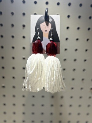 Crochet Bead Tassel Earrings