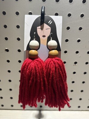 Crochet Bead Tassel Earrings