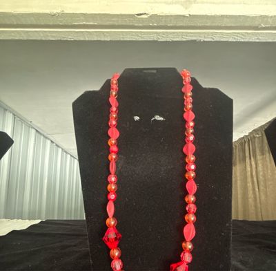 Necklace Clear,wooden,glass Beads