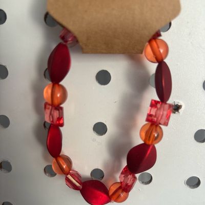 Bracelet Clear,wood,glass And Bead