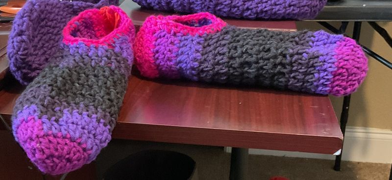 Crochet slippers