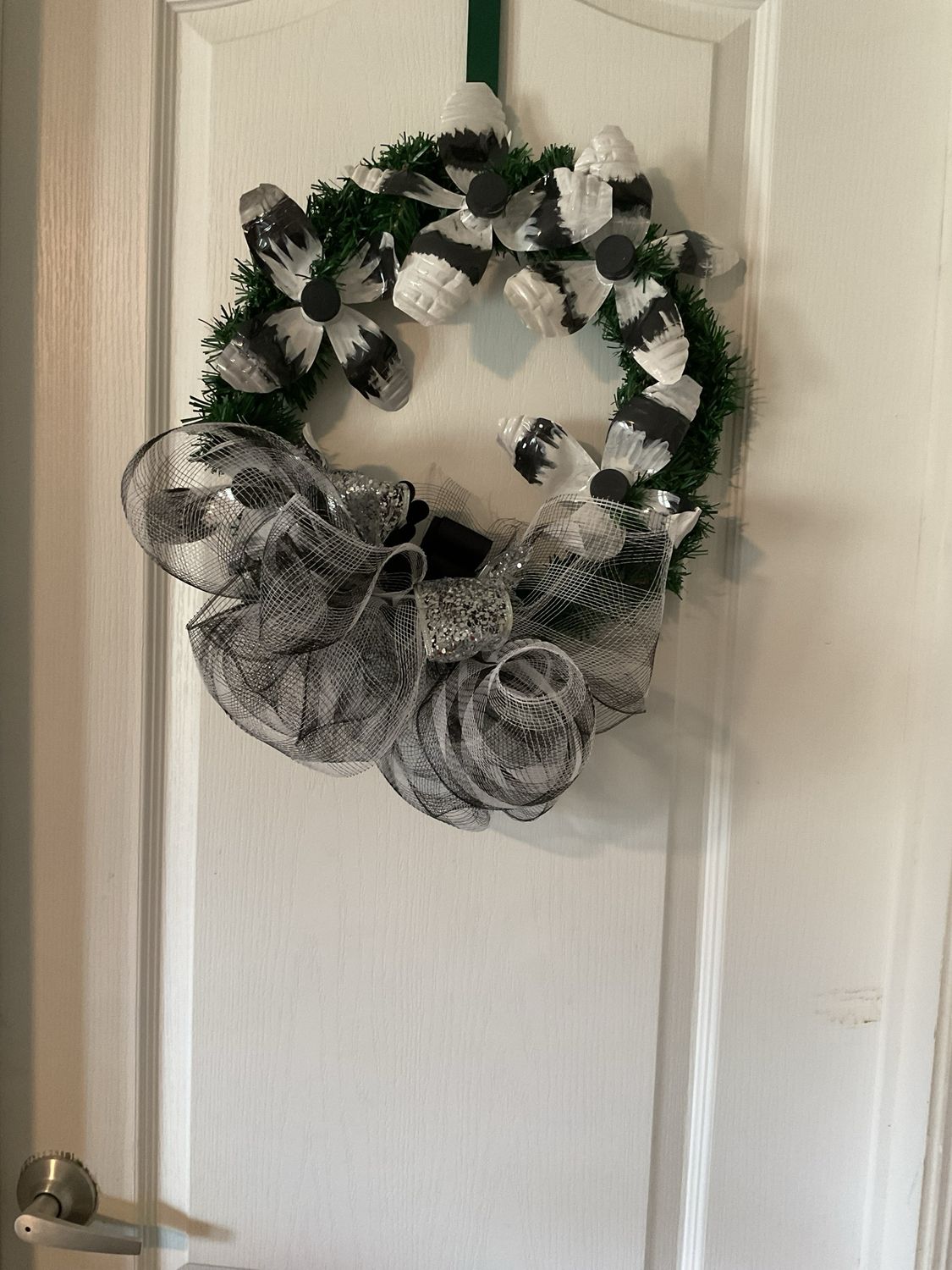 Holiday Season Wreaths Made From Recyclable Plastic Containers Each One Of A Kind!!