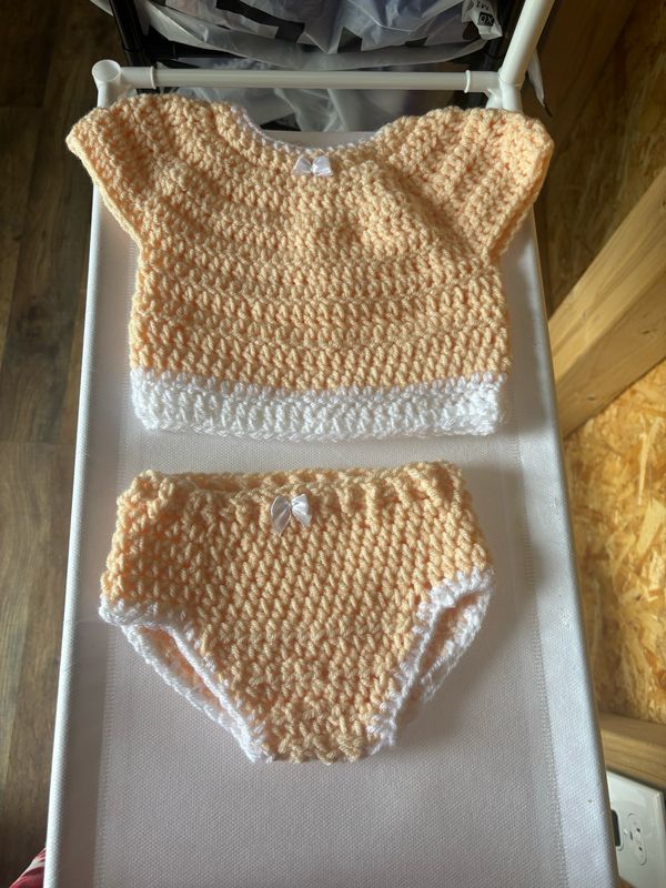 Crochet, Baby Two-Piece Diaper Set