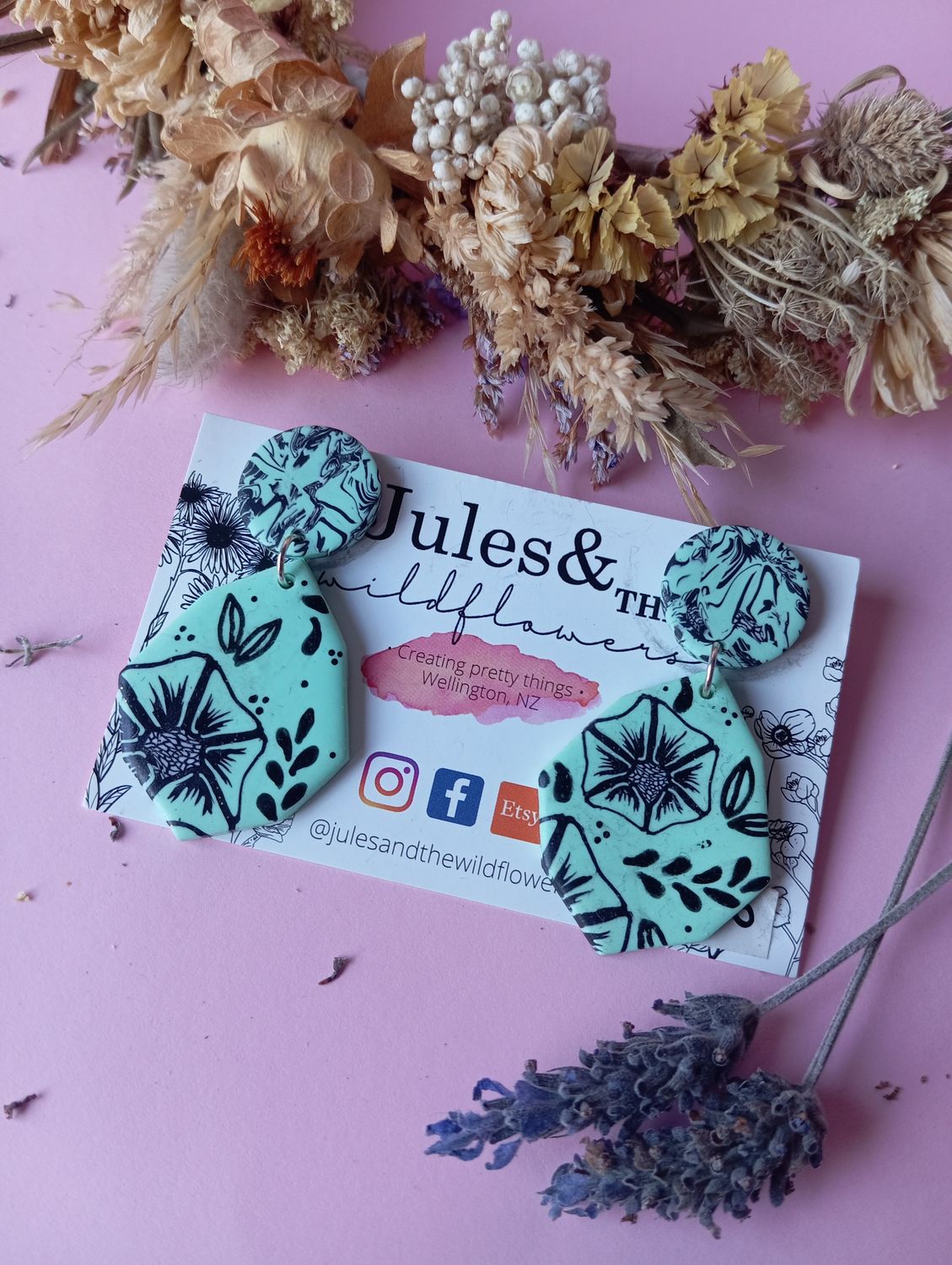 Pansy Wonderland - Large Dangles