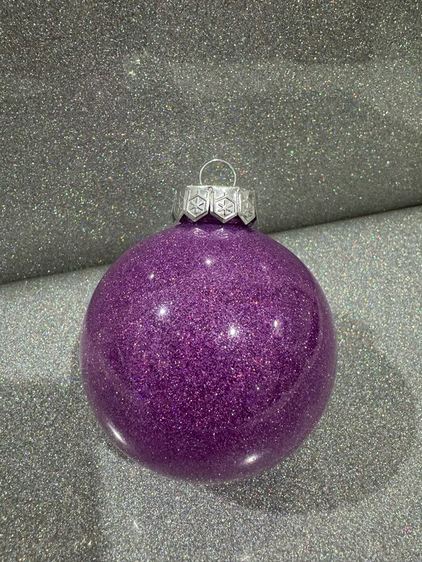 Personalised Lilac Glitter Bauble