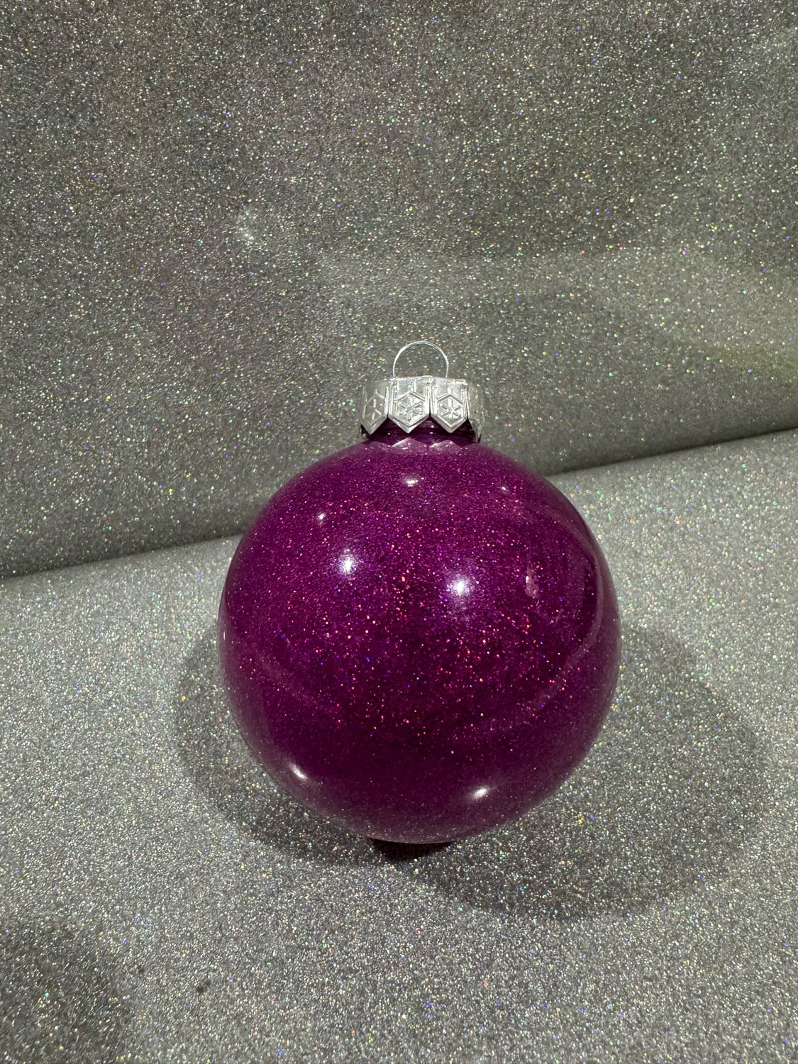 Personalised Purple Glitter Bauble