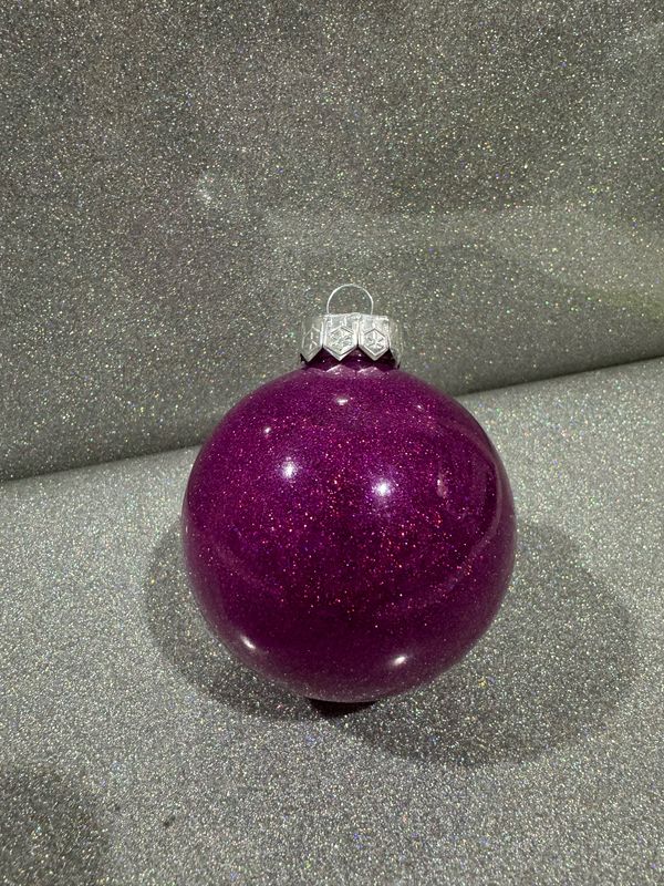 Personalised Purple Glitter Bauble