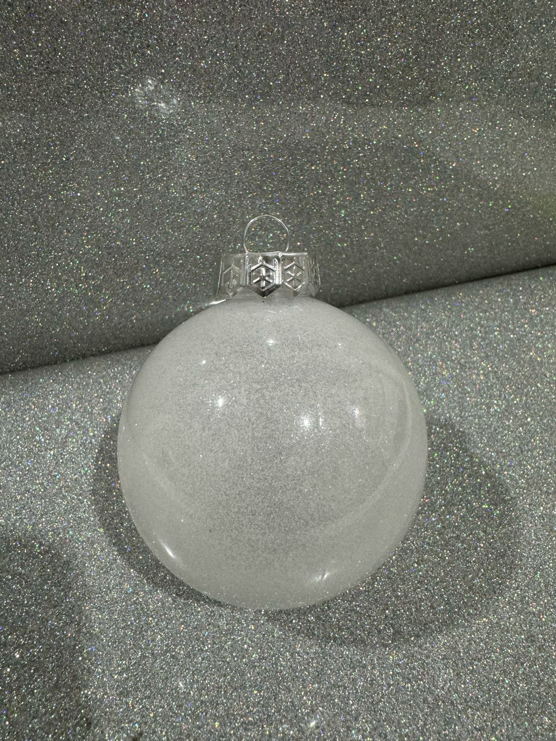 Personalised White Glitter Bauble