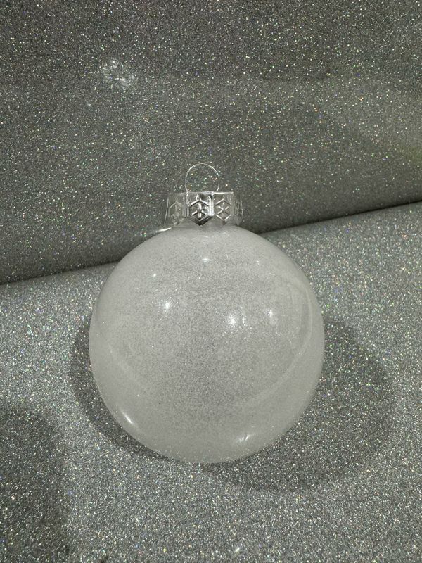 Personalised White Glitter Bauble
