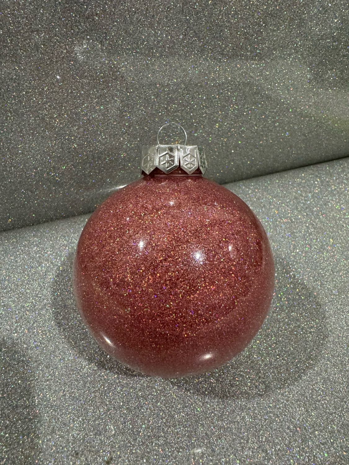 Personalised Light Pink Glitter Bauble