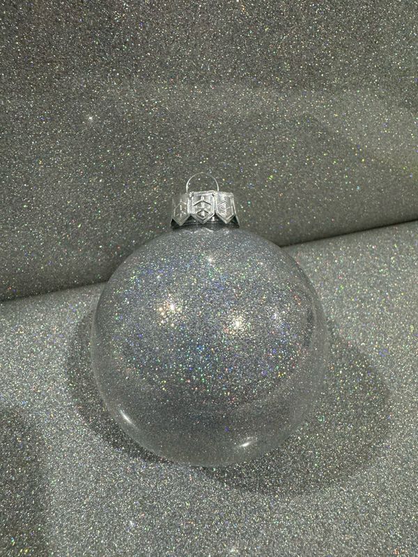 Personalised Silver Glitter Bauble