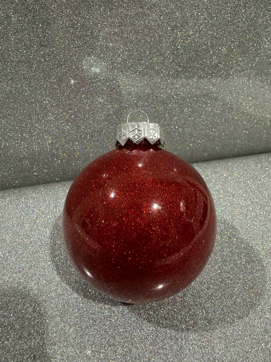 Personalised Red Glitter Bauble