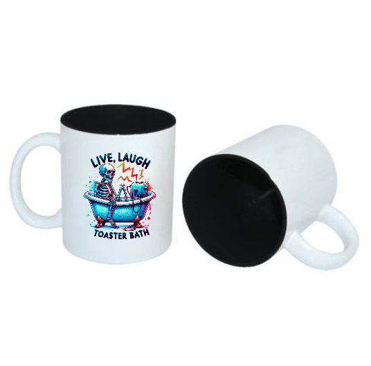 Live Laugh Toaster Bath Mug Black Internal