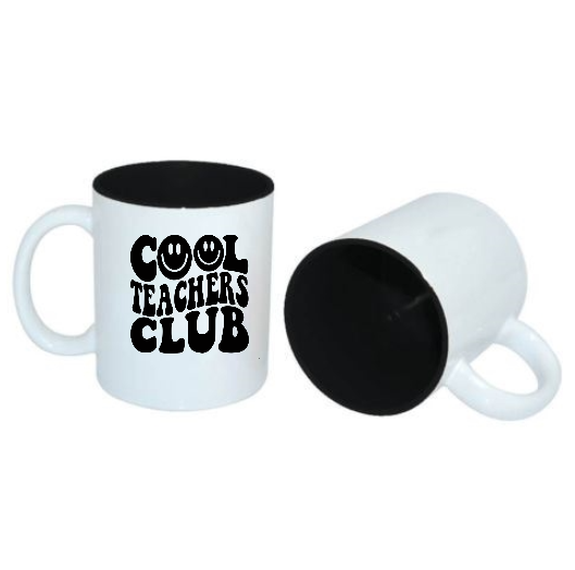 Cool Teachers Club Mug Black Internal