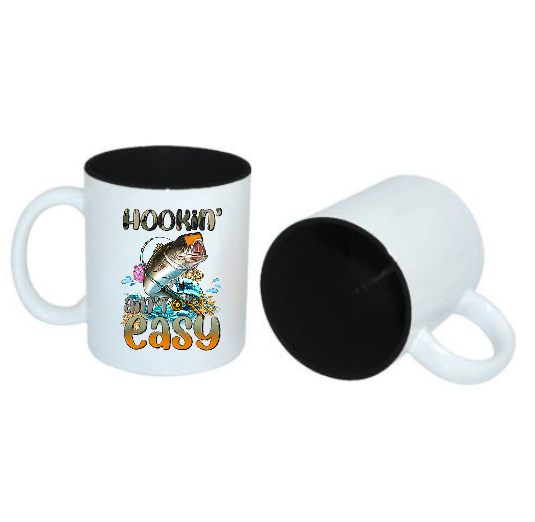 Hookin Aint Easy Mug Black Internal