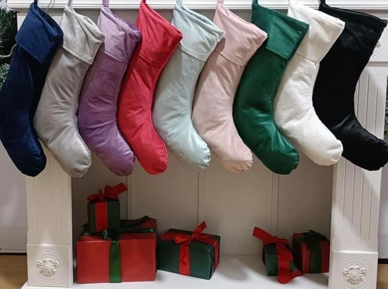 GREEN Personalised Velvet Stocking