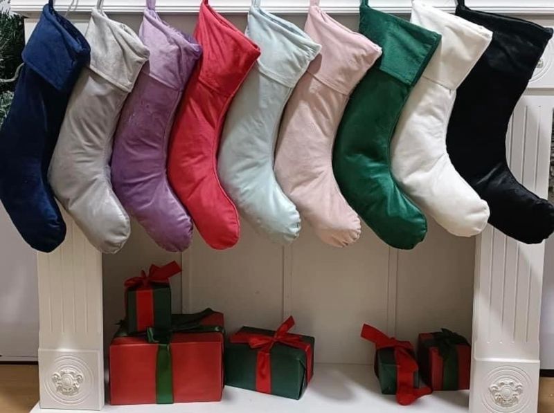 GREEN Personalised Velvet Stocking