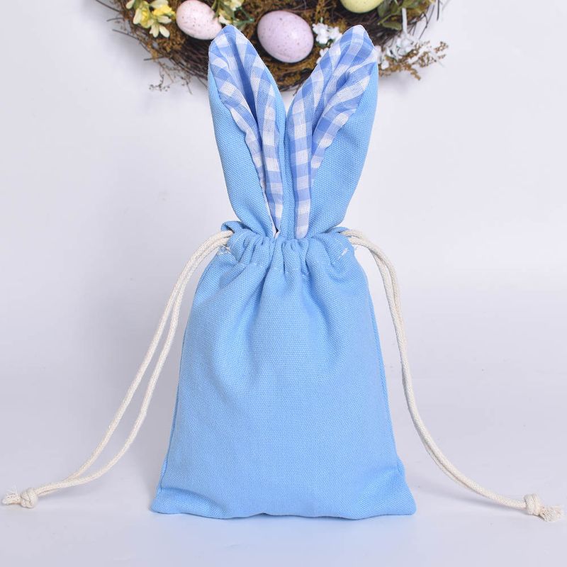 Blue Personalised Easter Bunny Pull String Bag