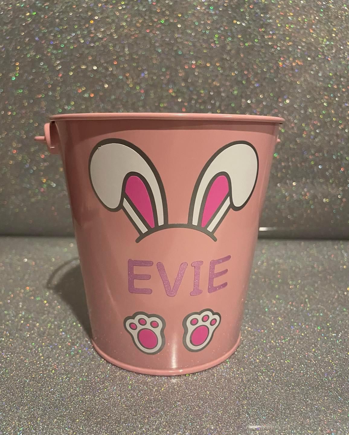Personalised Pink Easter Bucket