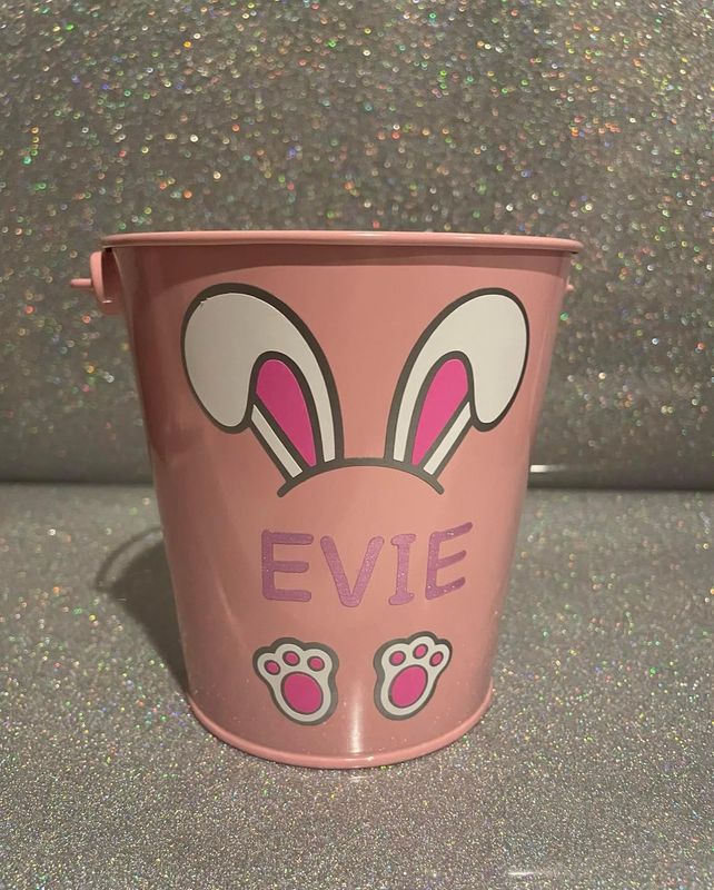 Personalised Pink Easter Bucket