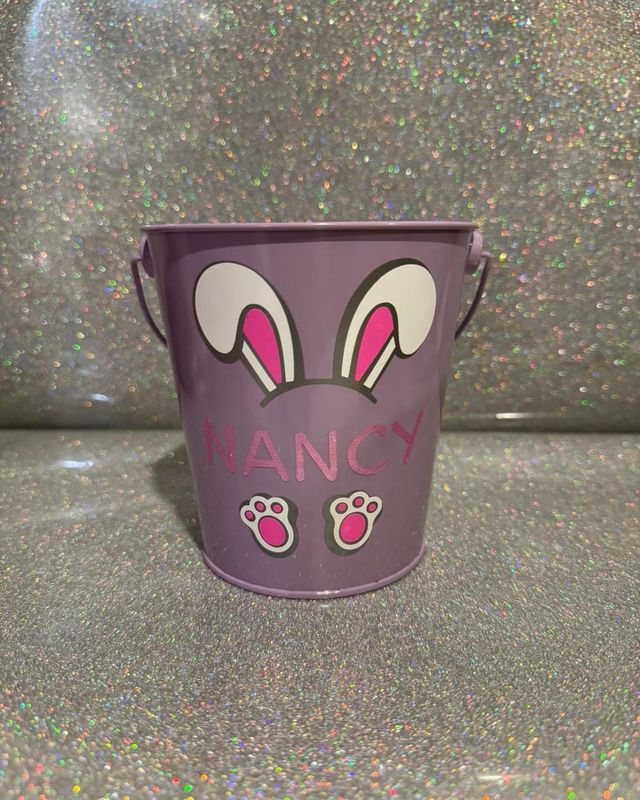 Personalised Purple Easter Bucket